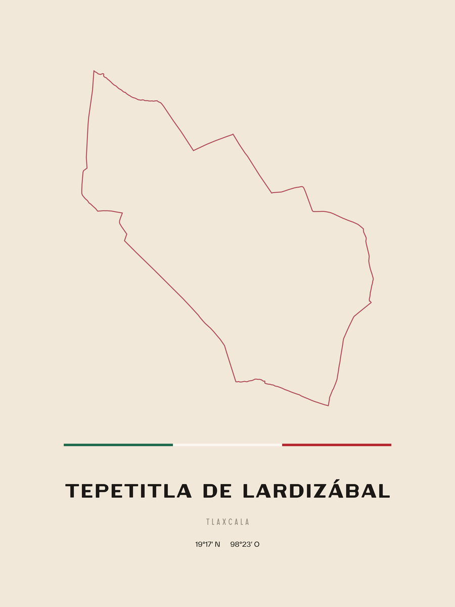Framed poster of Tepetitla de Lardizábal, Tlaxcala.