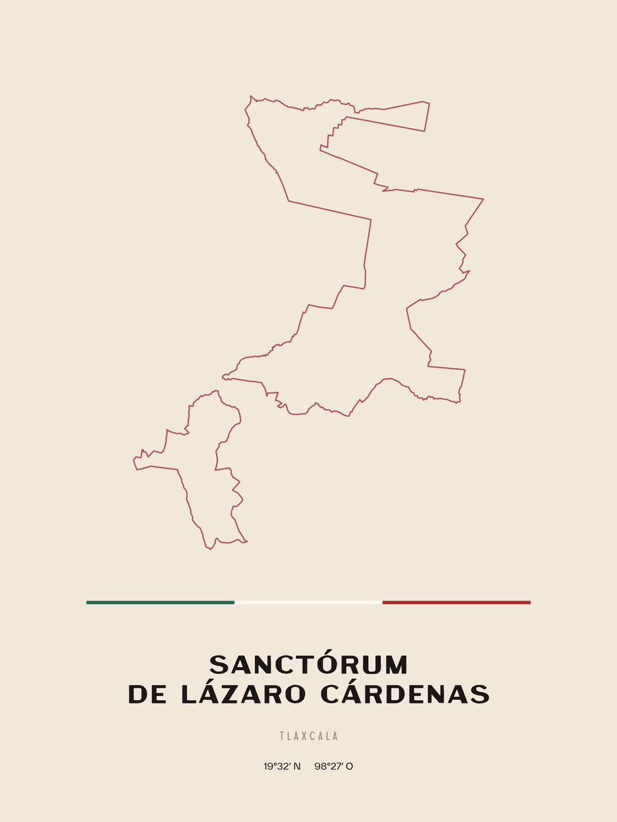 Framed poster of Sanctórum de Lázaro Cárdenas, Tlaxcala.