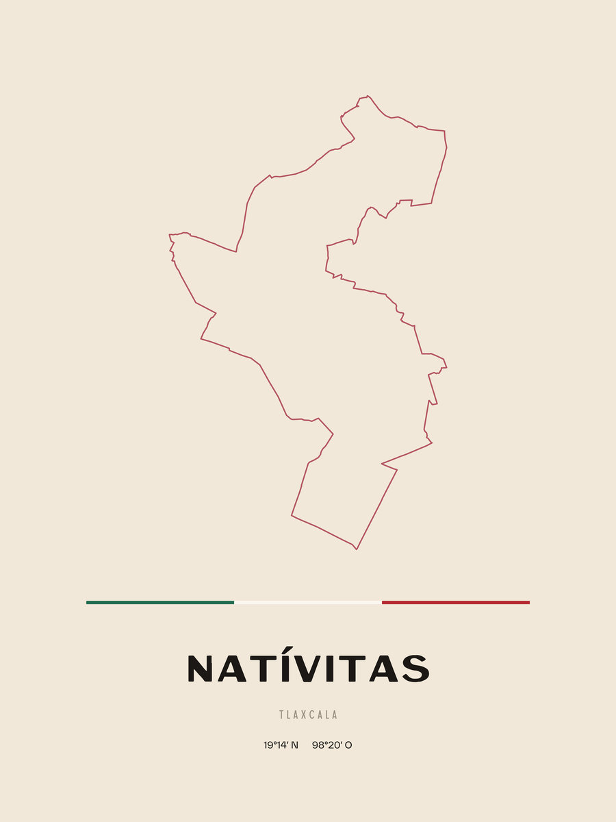 Framed poster of Natívitas, Tlaxcala.