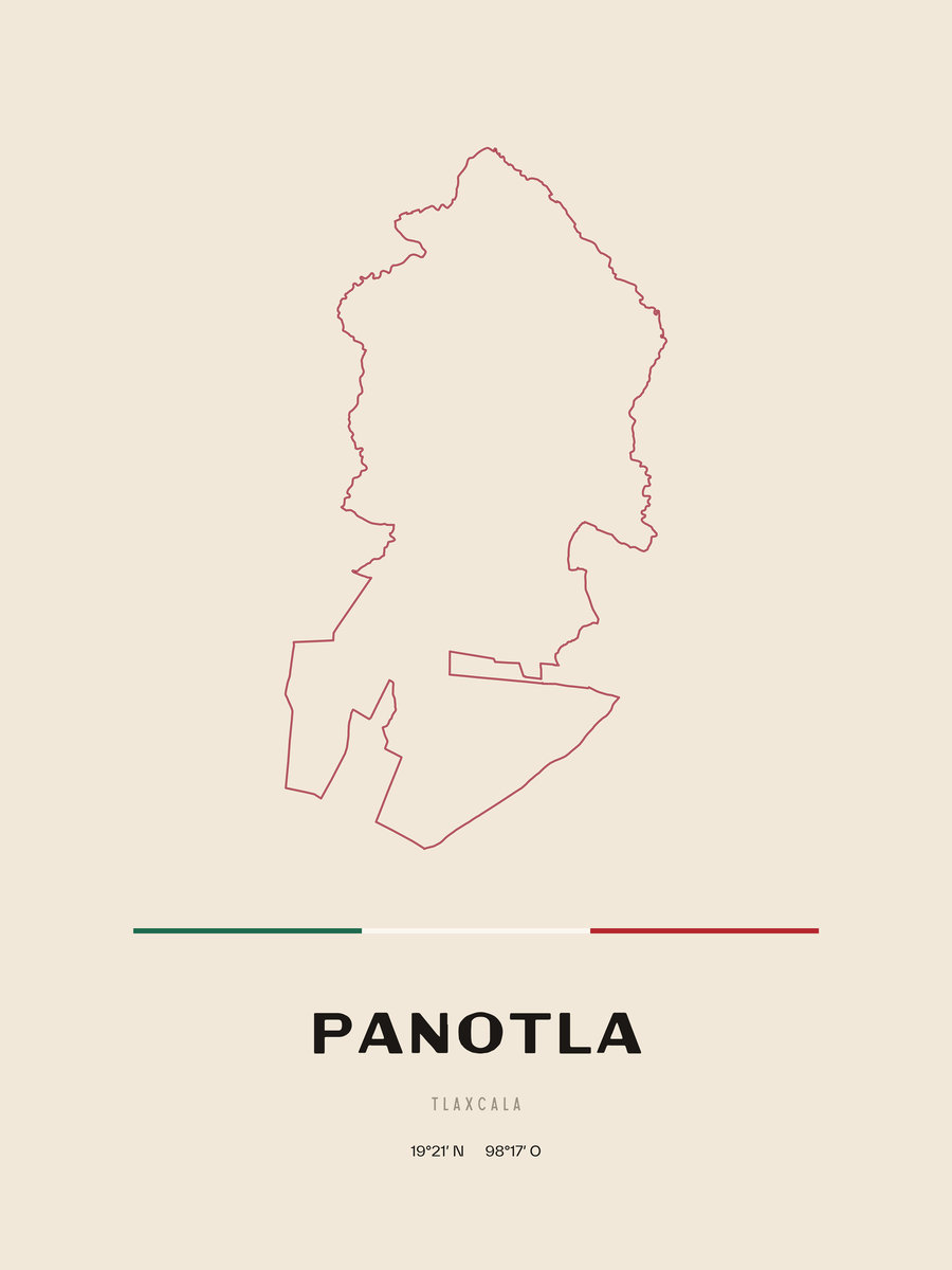 Framed poster of Panotla, Tlaxcala.
