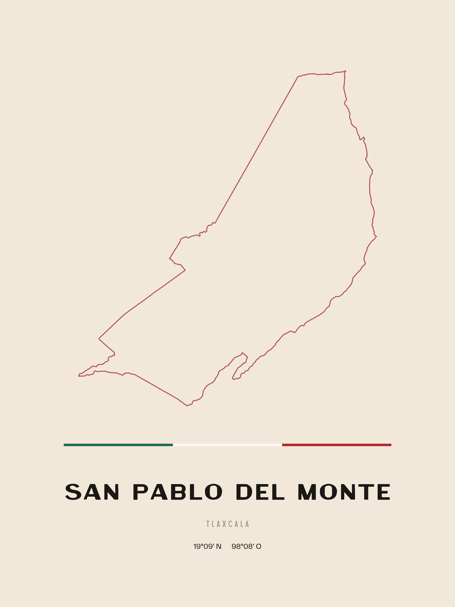 Framed poster of San Pablo del Monte, Tlaxcala.