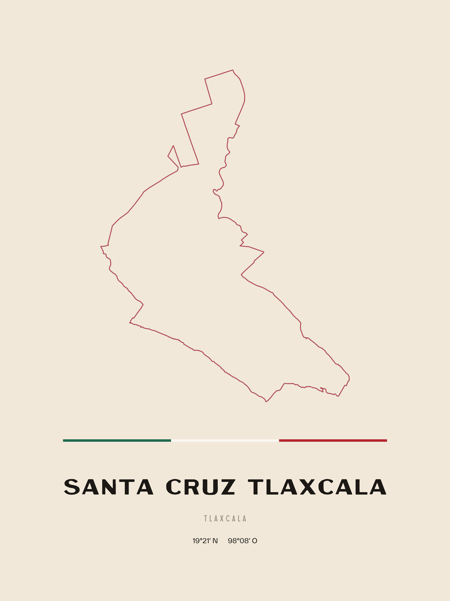 Framed poster of Santa Cruz Tlaxcala, Tlaxcala.
