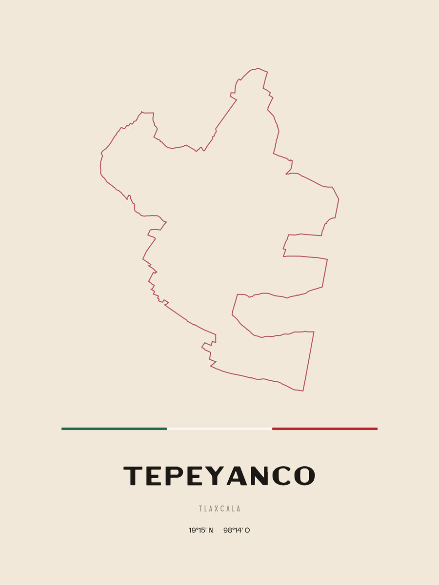Framed poster of Tepeyanco, Tlaxcala.