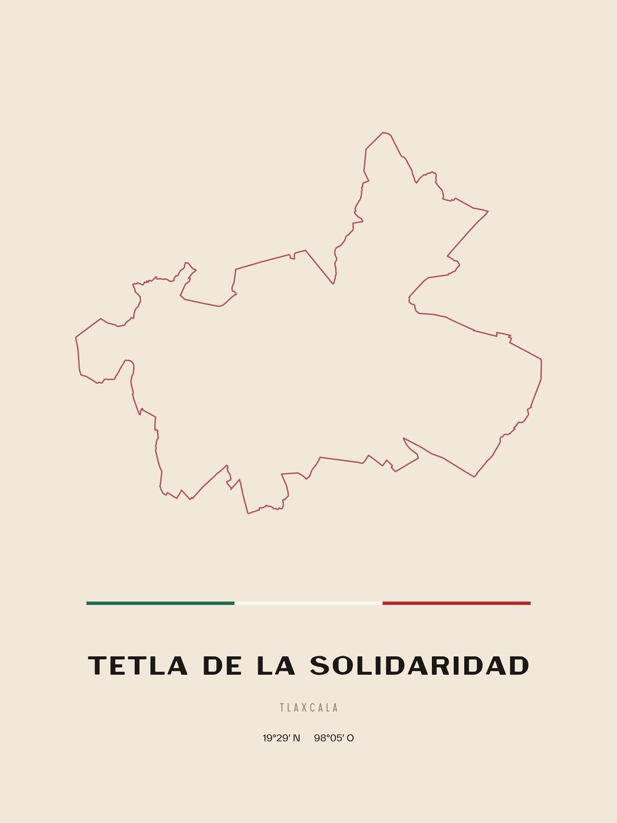 Framed poster of Tetla de la Solidaridad, Tlaxcala.