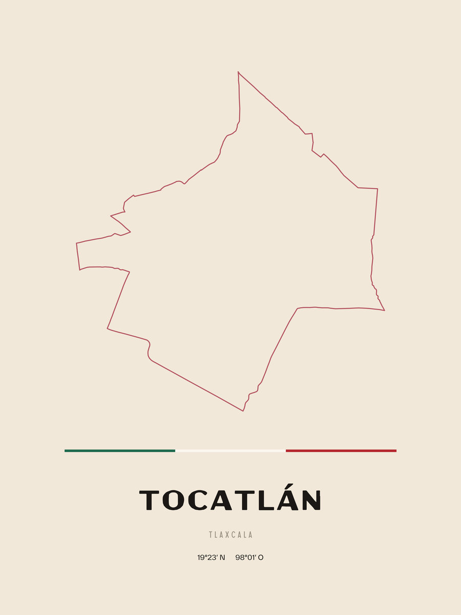 Framed poster of Tocatlán, Tlaxcala.