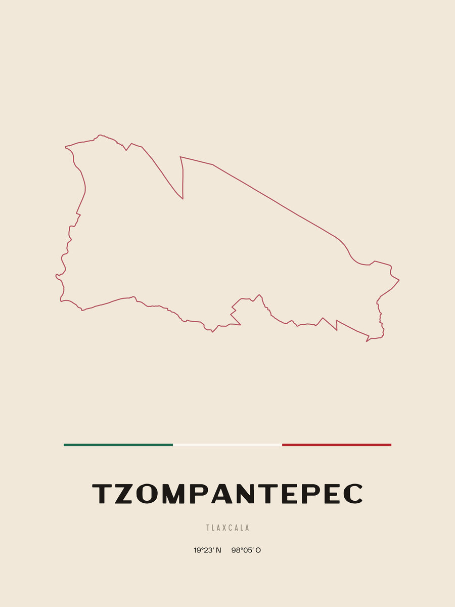 Framed poster of Tzompantepec, Tlaxcala.
