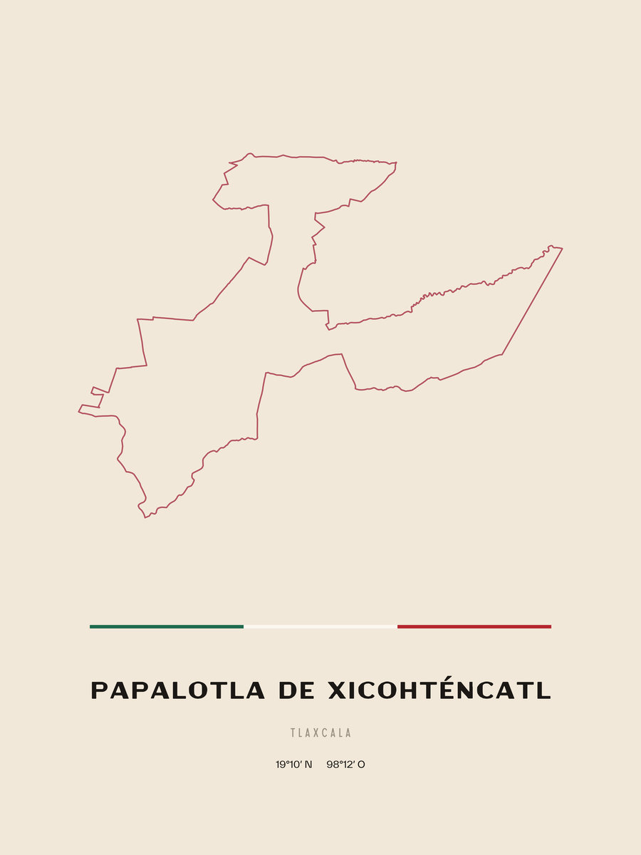 Framed poster of Papalotla de Xicohténcatl, Tlaxcala.
