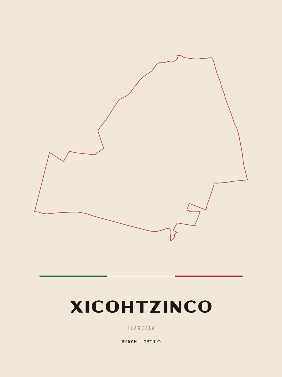 Framed poster of Xicohtzinco, Tlaxcala.