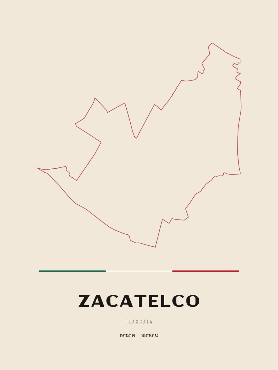 Framed poster of Zacatelco, Tlaxcala.