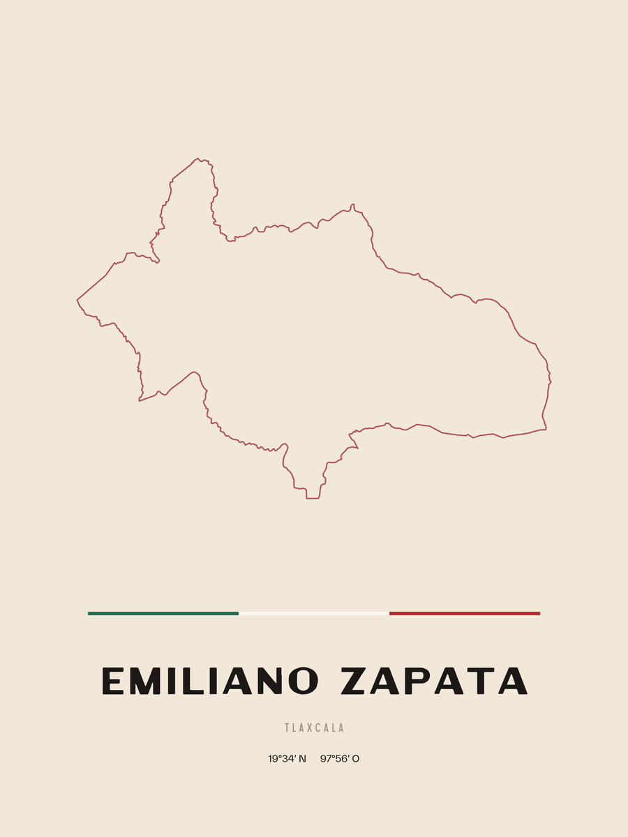 Framed poster of Emiliano Zapata, Tlaxcala.