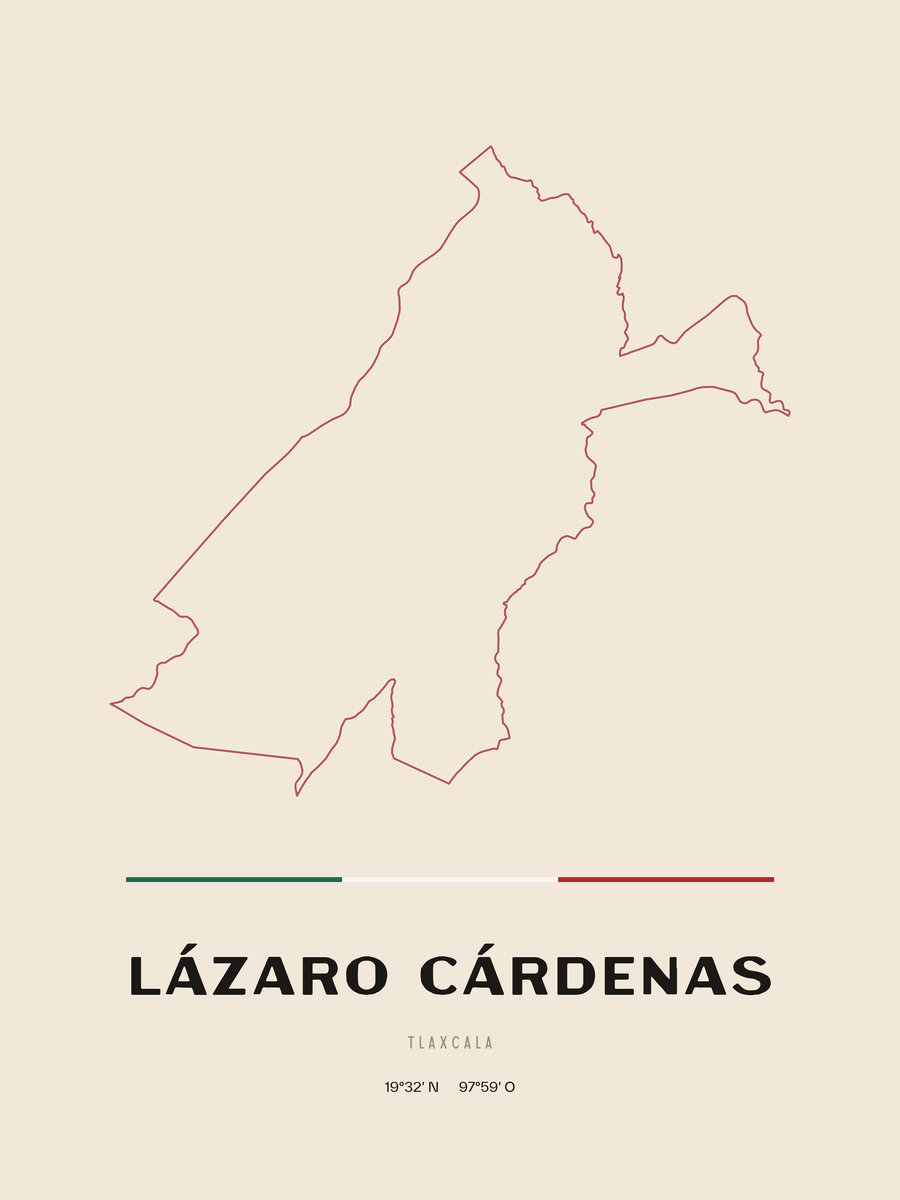 Framed poster of Lázaro Cárdenas, Tlaxcala.