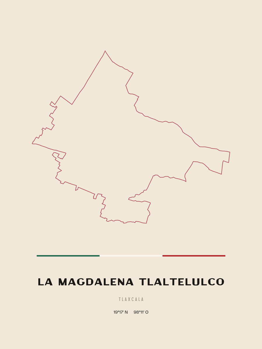 Framed poster of La Magdalena Tlaltelulco, Tlaxcala.