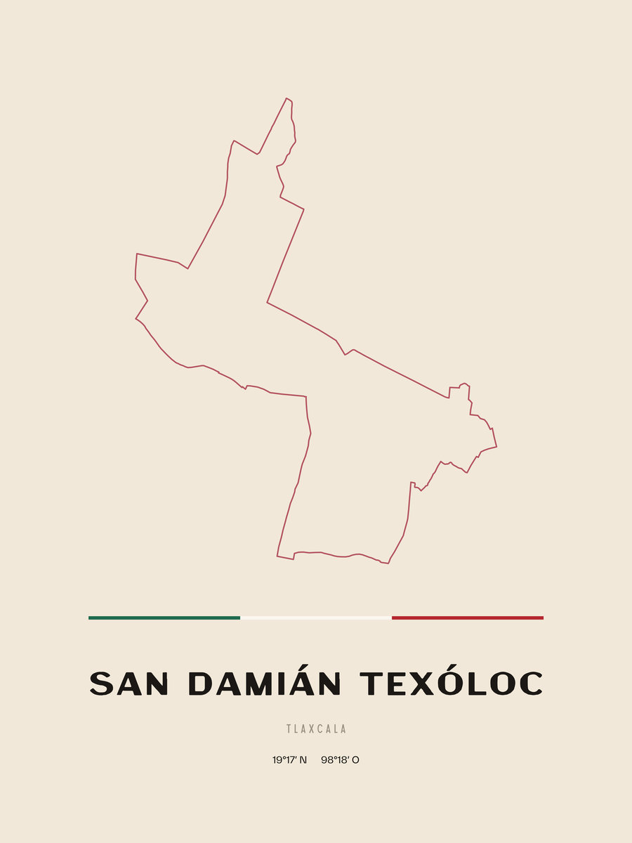 Framed poster of San Damián Texóloc, Tlaxcala.