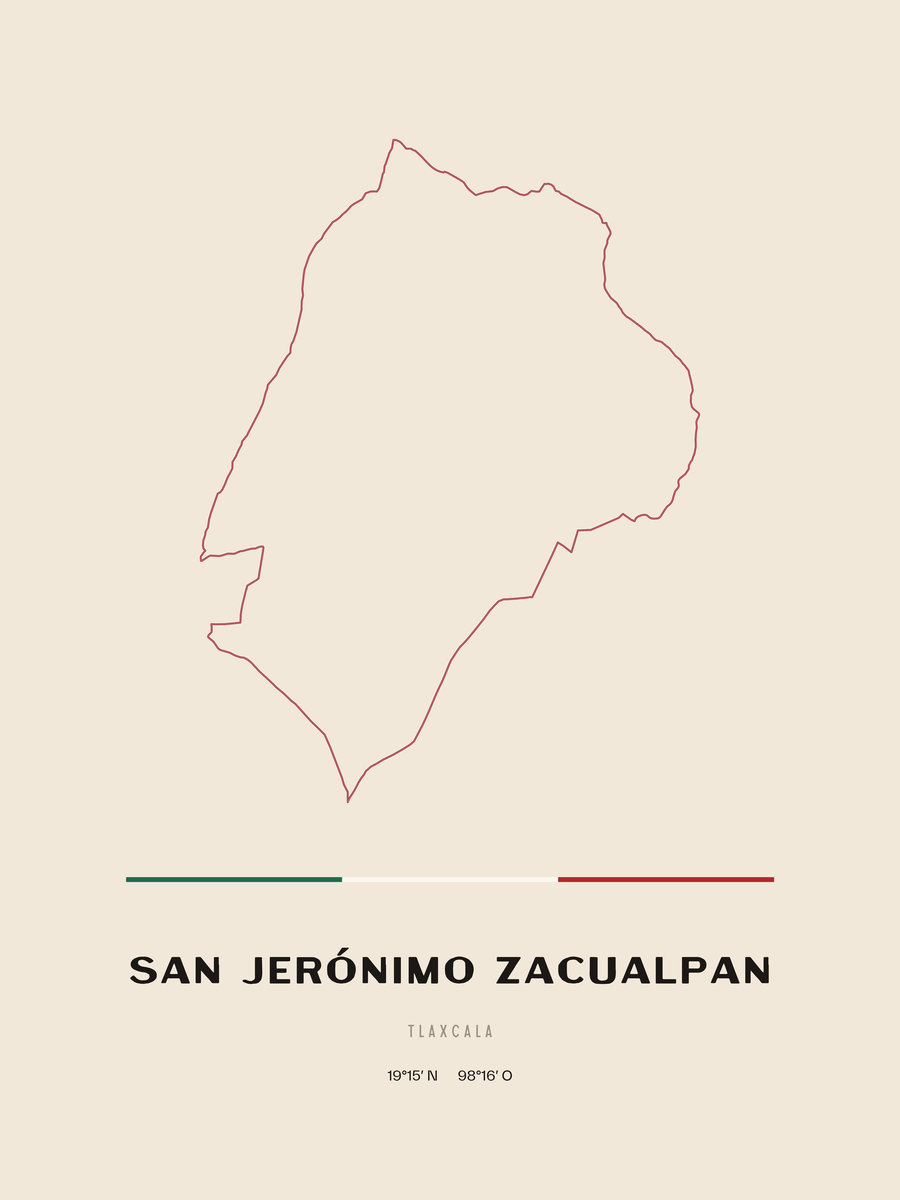Framed poster of San Jerónimo Zacualpan, Tlaxcala.