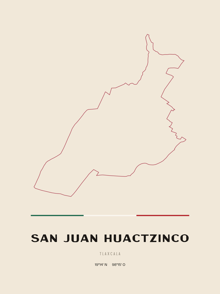 Framed poster of San Juan Huactzinco, Tlaxcala.