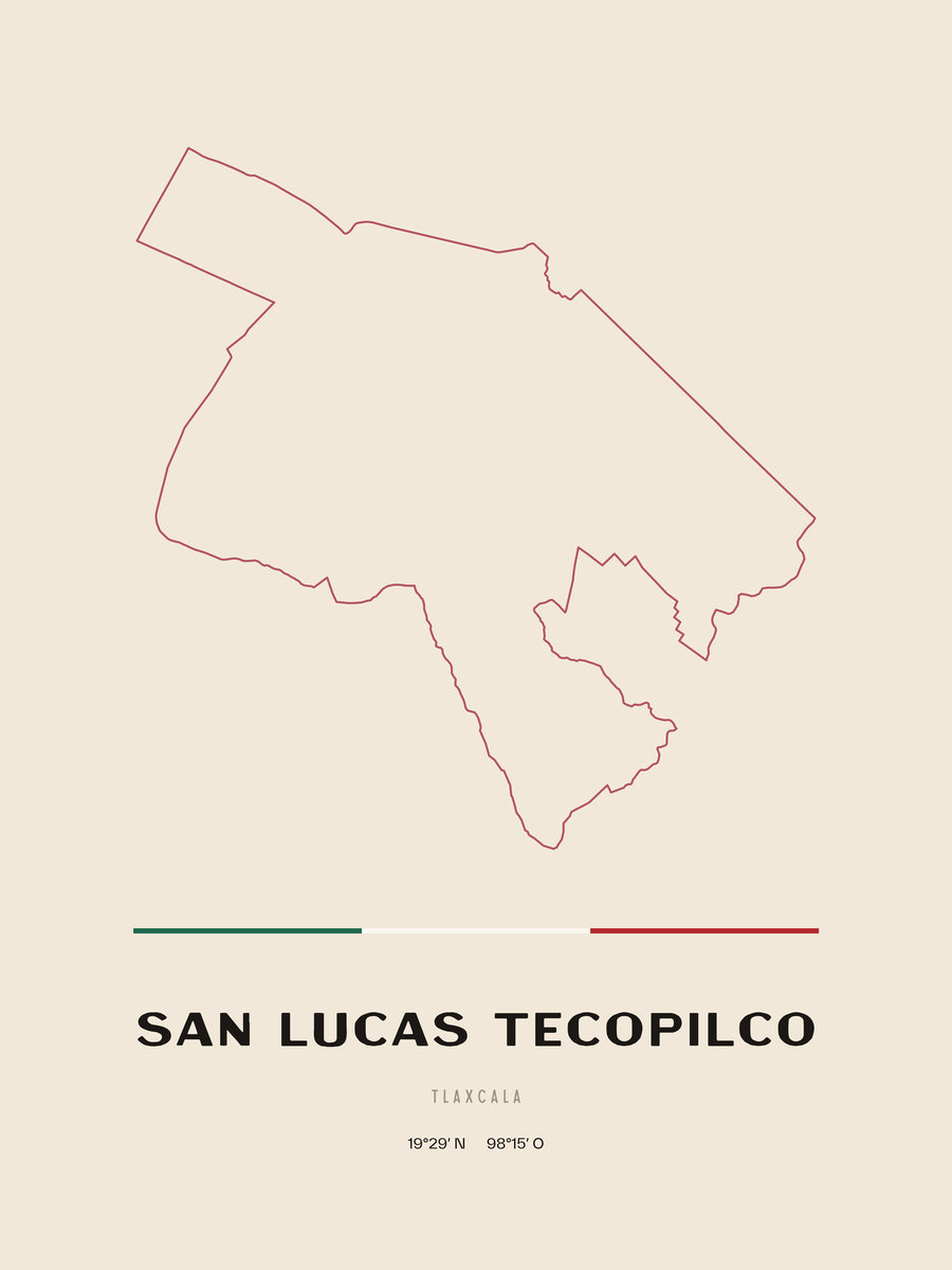 Framed poster of San Lucas Tecopilco, Tlaxcala.