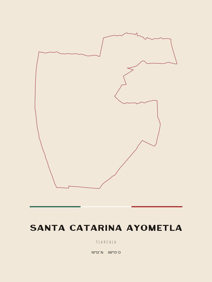 Framed poster of Santa Catarina Ayometla, Tlaxcala.