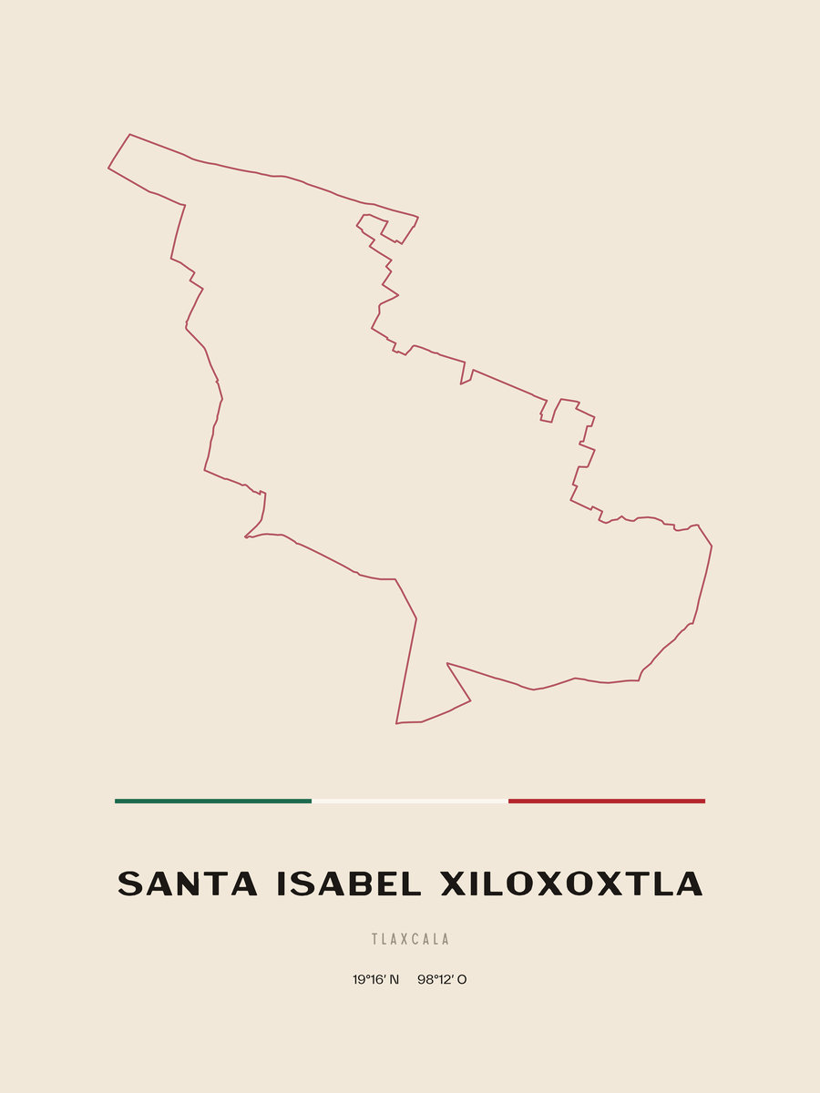 Framed poster of Santa Isabel Xiloxoxtla, Tlaxcala.