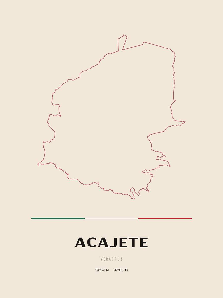 Framed poster of Acajete, Veracruz.