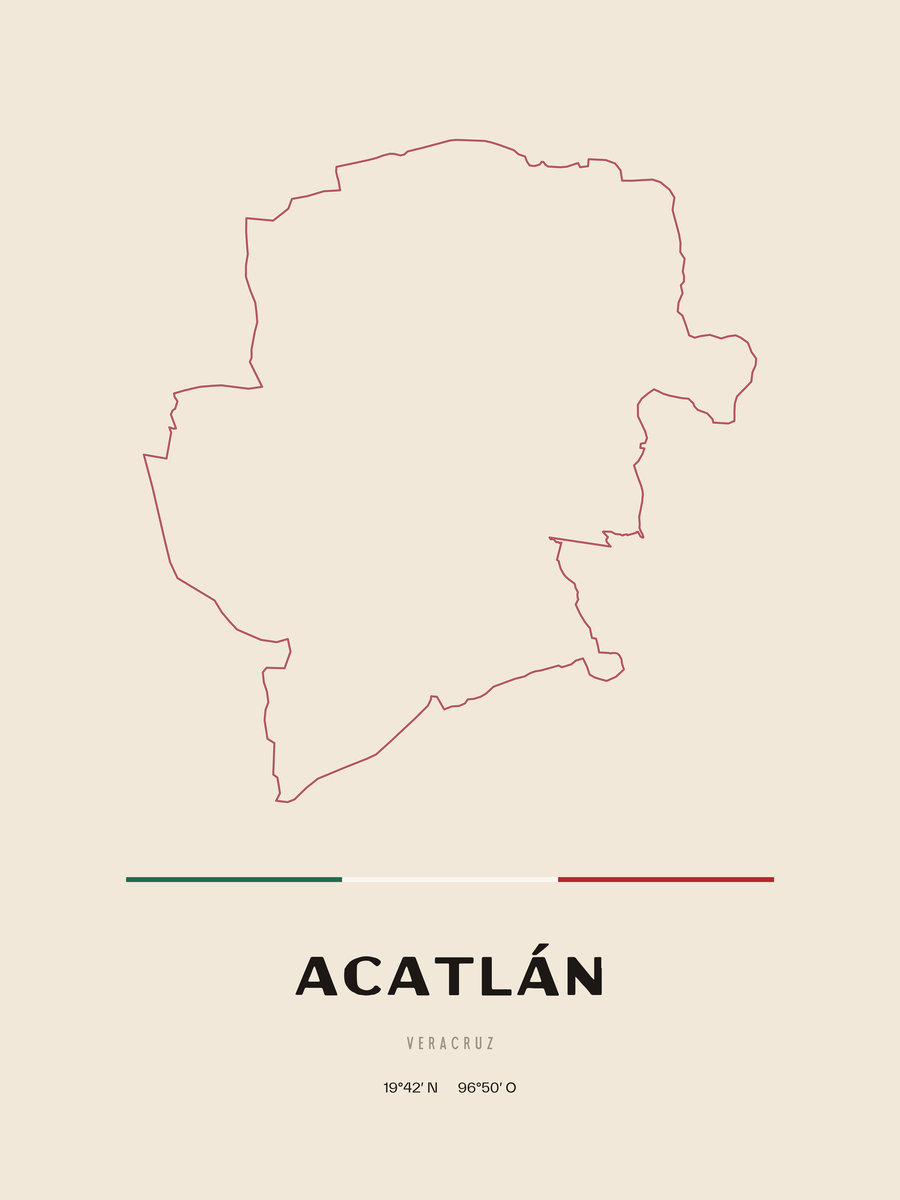 Framed poster of Acatlán, Veracruz.