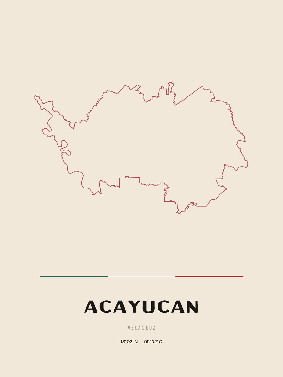 Framed poster of Acayucan, Veracruz.