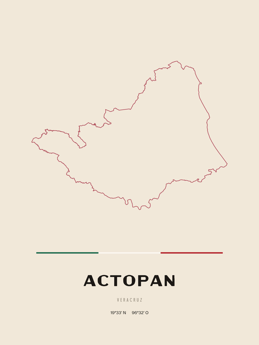 Framed poster of Actopan, Veracruz.
