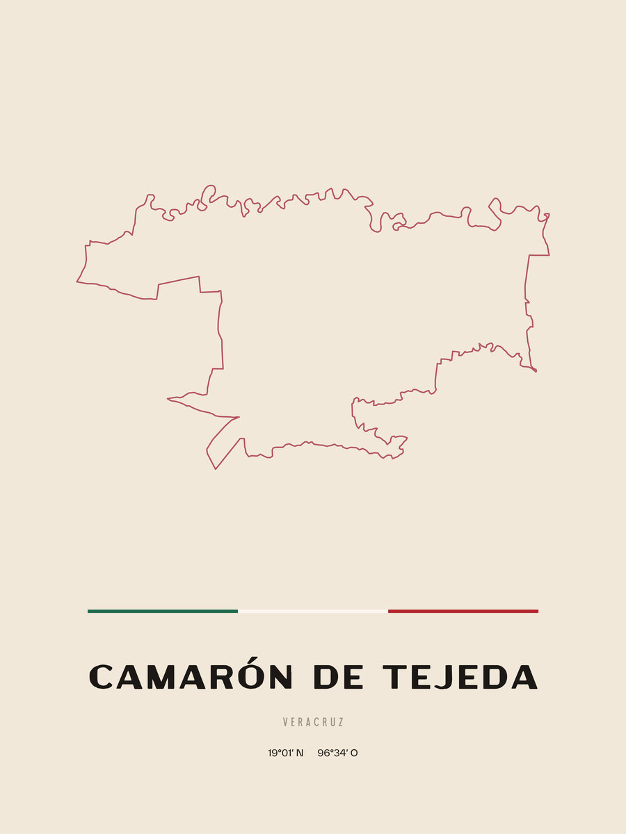 Framed poster of Camarón de Tejeda, Veracruz.