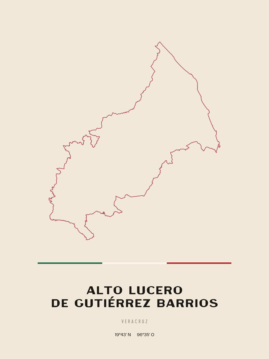 Framed poster of Alto Lucero de Gutiérrez Barrios, Veracruz.