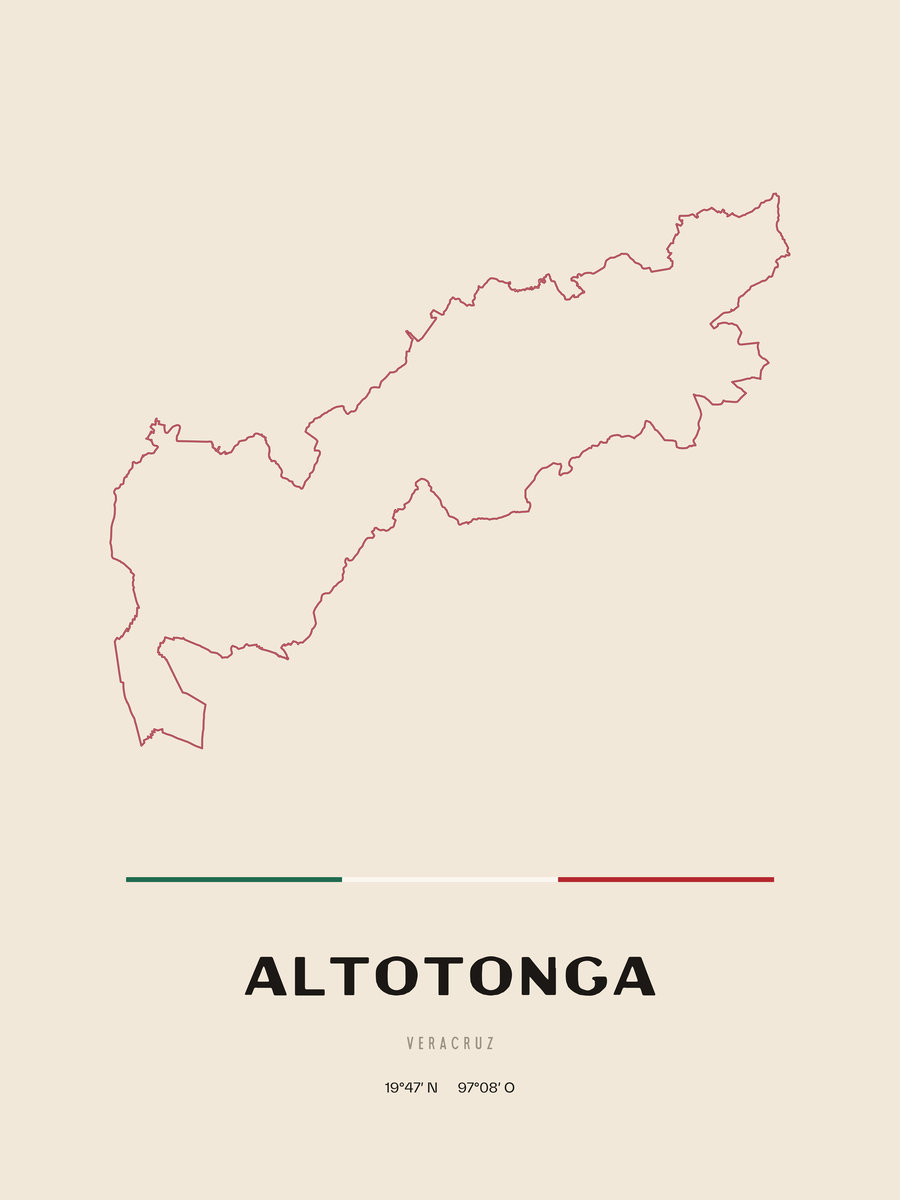 Framed poster of Altotonga, Veracruz.