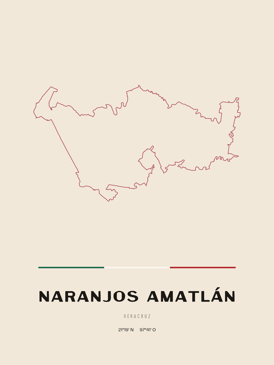 Framed poster of Naranjos Amatlán, Veracruz.