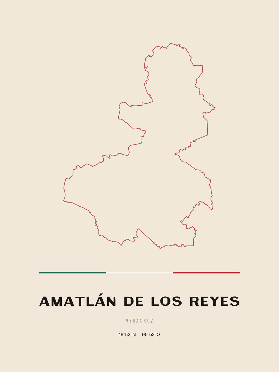 Framed poster of Amatlán de los Reyes, Veracruz.