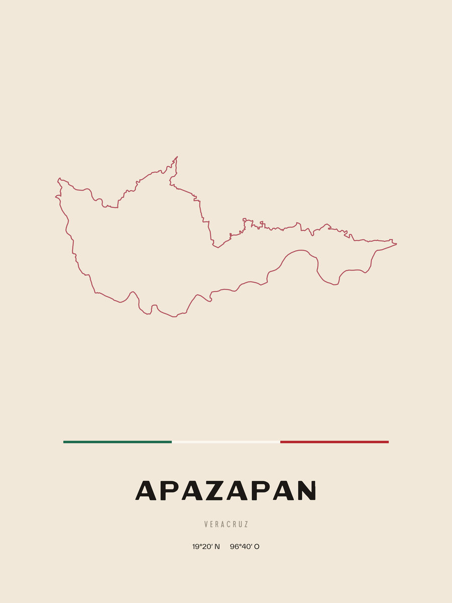 Framed poster of Apazapan, Veracruz.