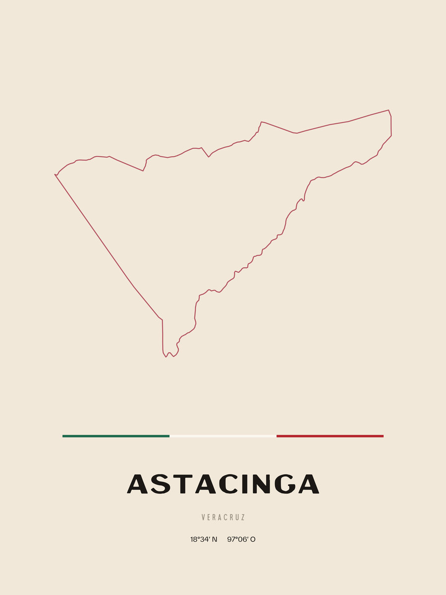 Framed poster of Astacinga, Veracruz.