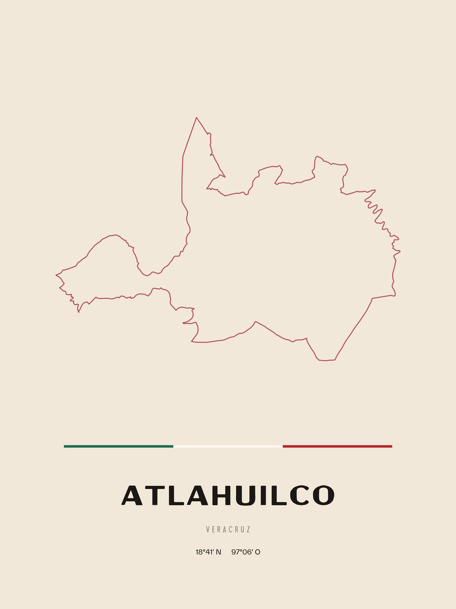 Framed poster of Atlahuilco, Veracruz.