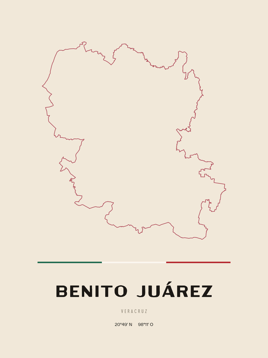 Framed poster of Benito Juárez, Veracruz.