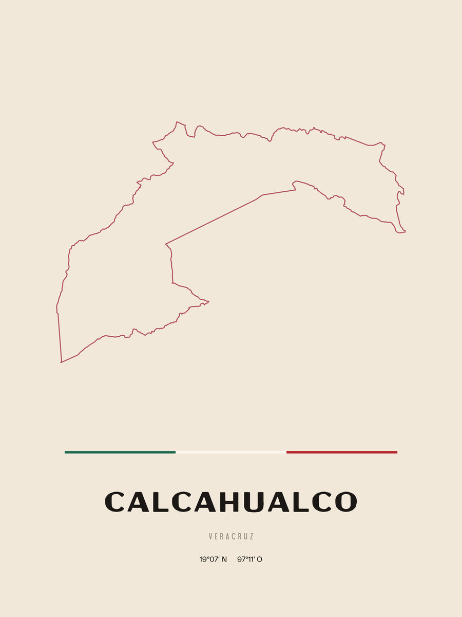 Framed poster of Calcahualco, Veracruz.