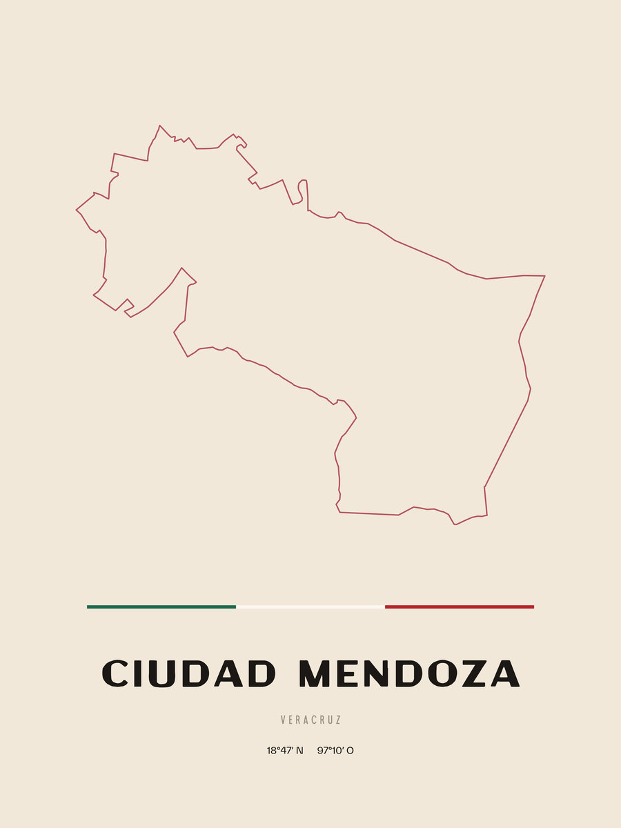 Framed poster of Ciudad Mendoza, Veracruz.