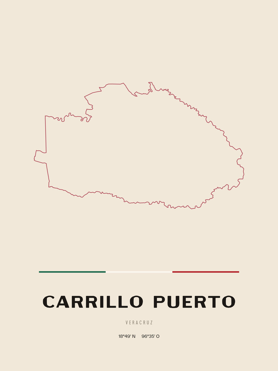 Framed poster of Carrillo Puerto, Veracruz.