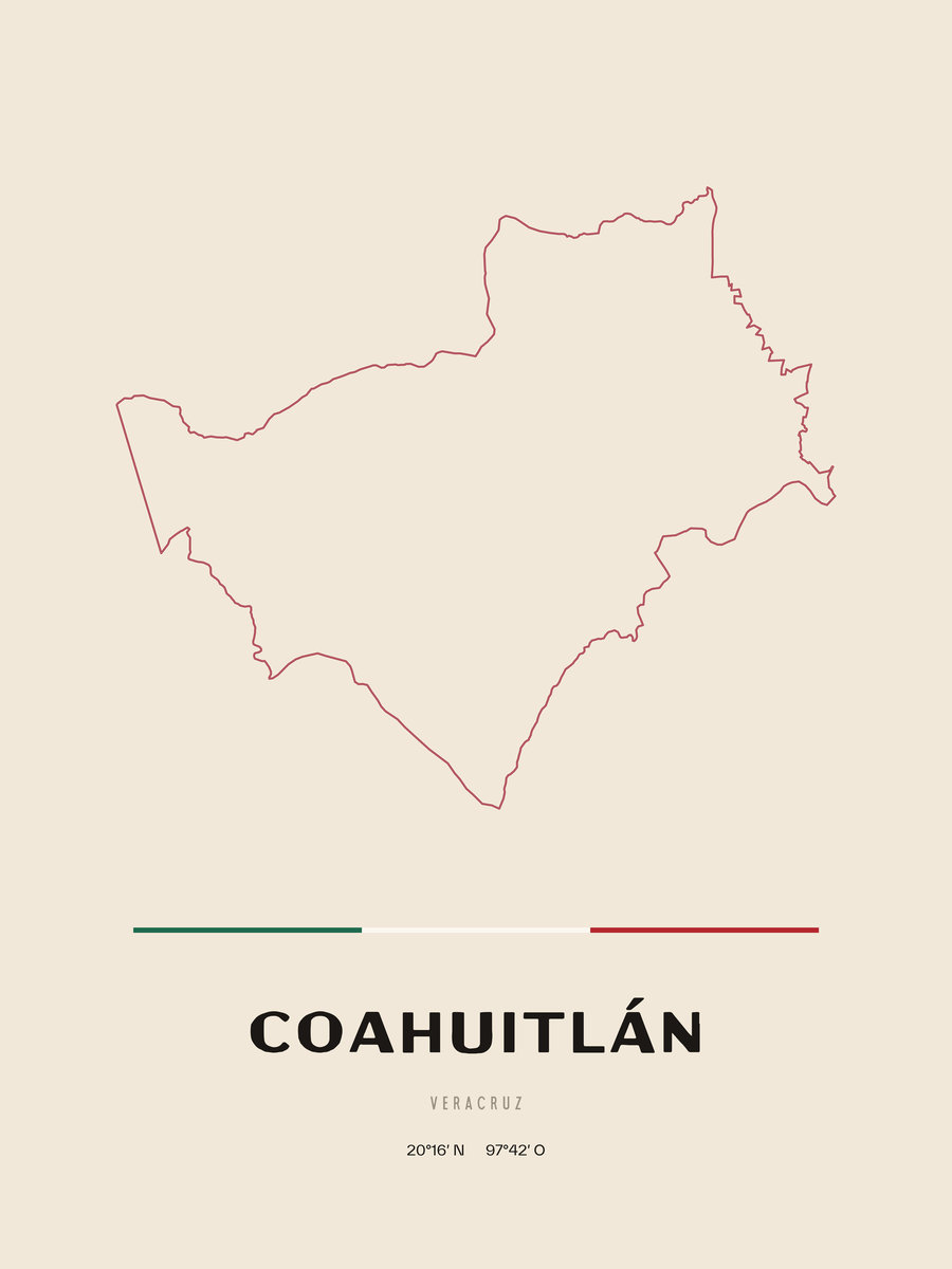 Framed poster of Coahuitlán, Veracruz.