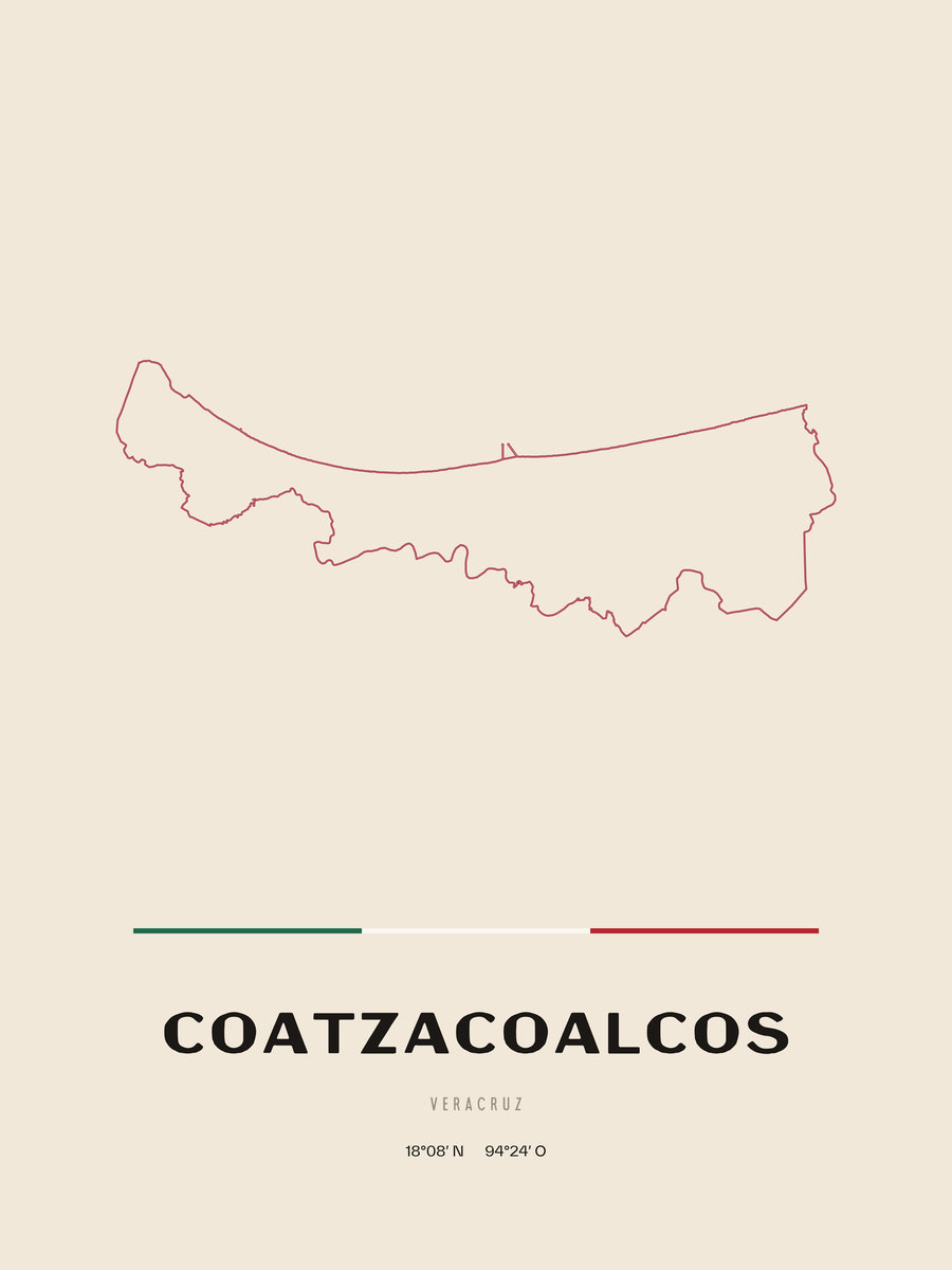 Framed poster of Coatzacoalcos, Veracruz.