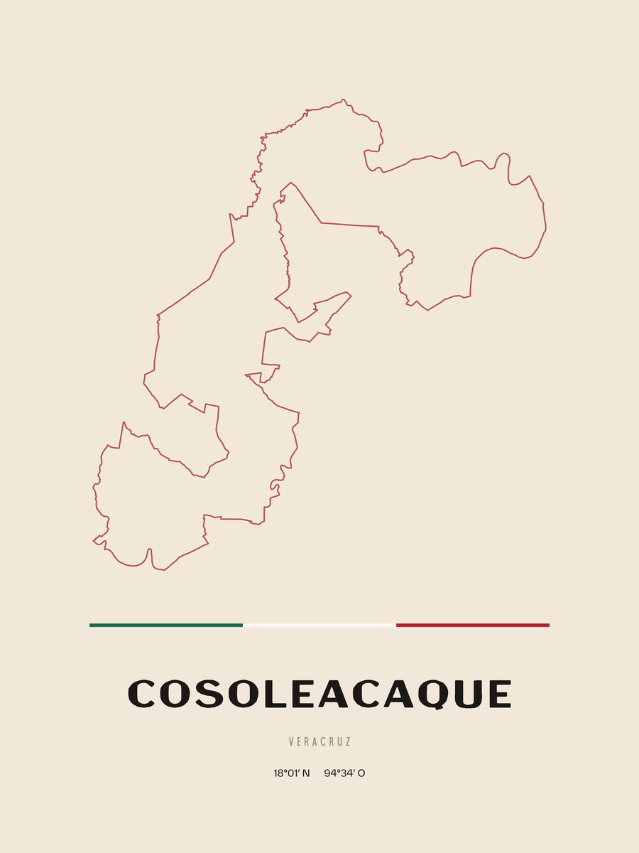 Framed poster of Cosoleacaque, Veracruz.