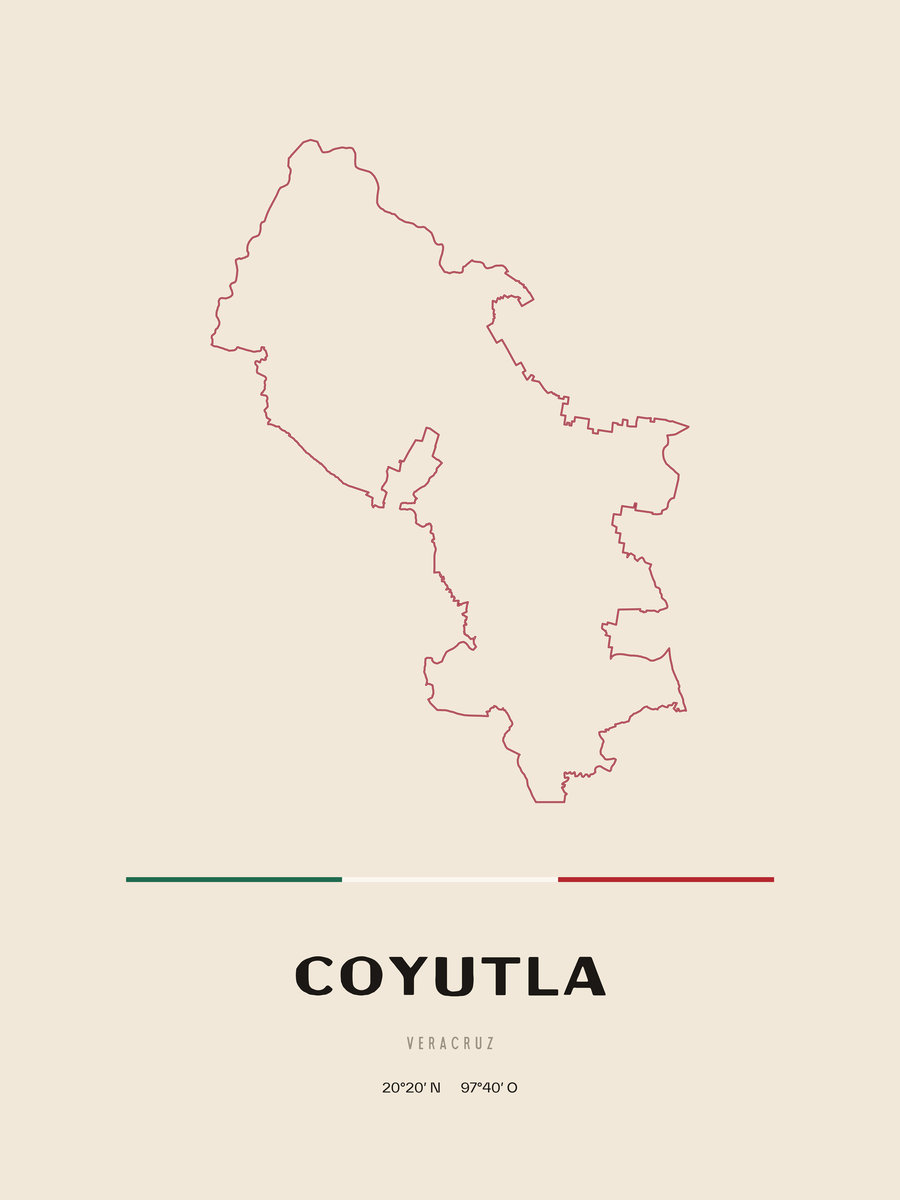 Framed poster of Coyutla, Veracruz.