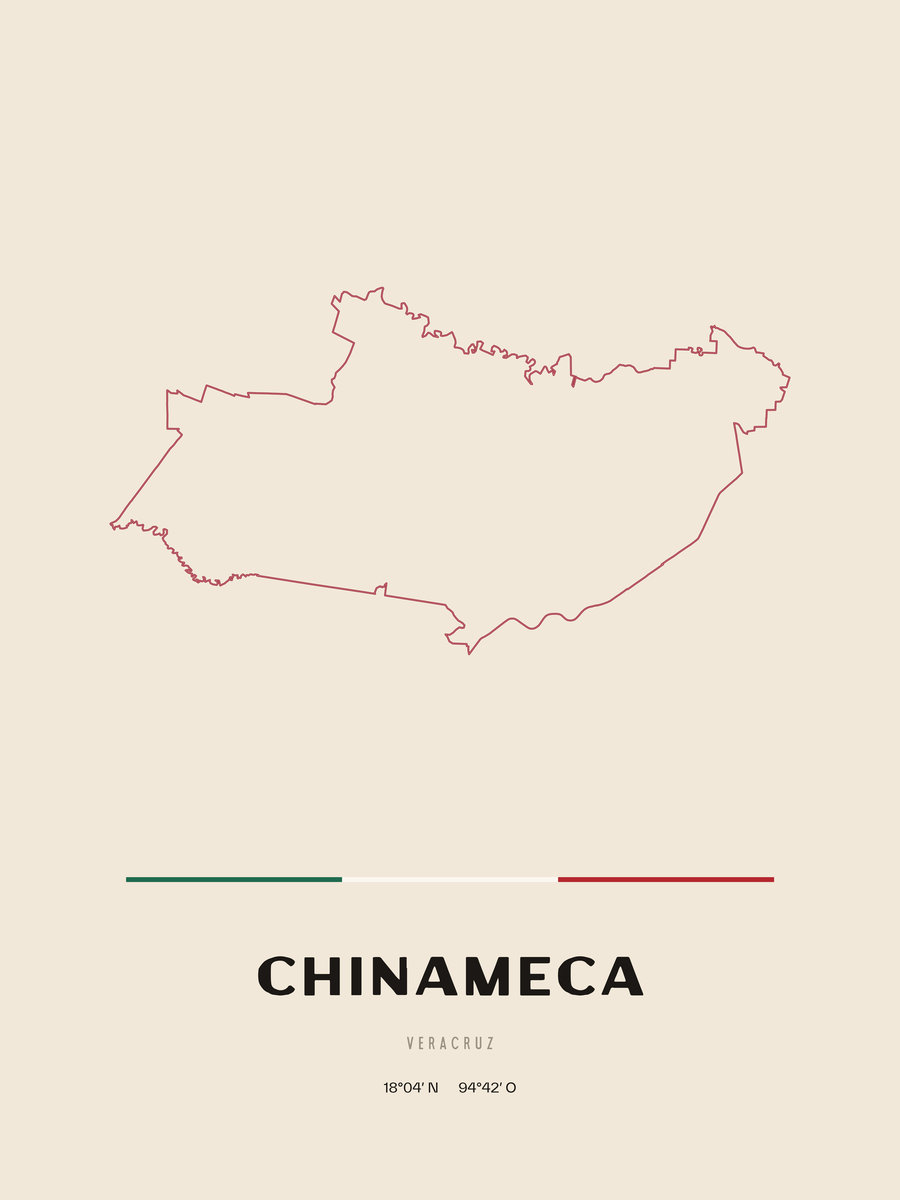 Framed poster of Chinameca, Veracruz.