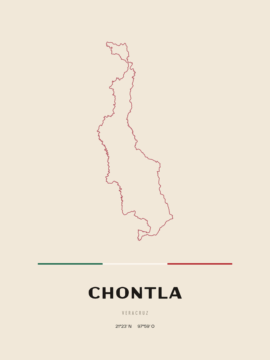 Framed poster of Chontla, Veracruz.