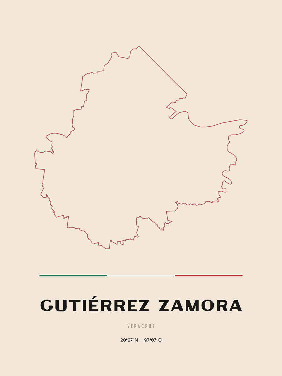 Framed poster of Gutiérrez Zamora, Veracruz.