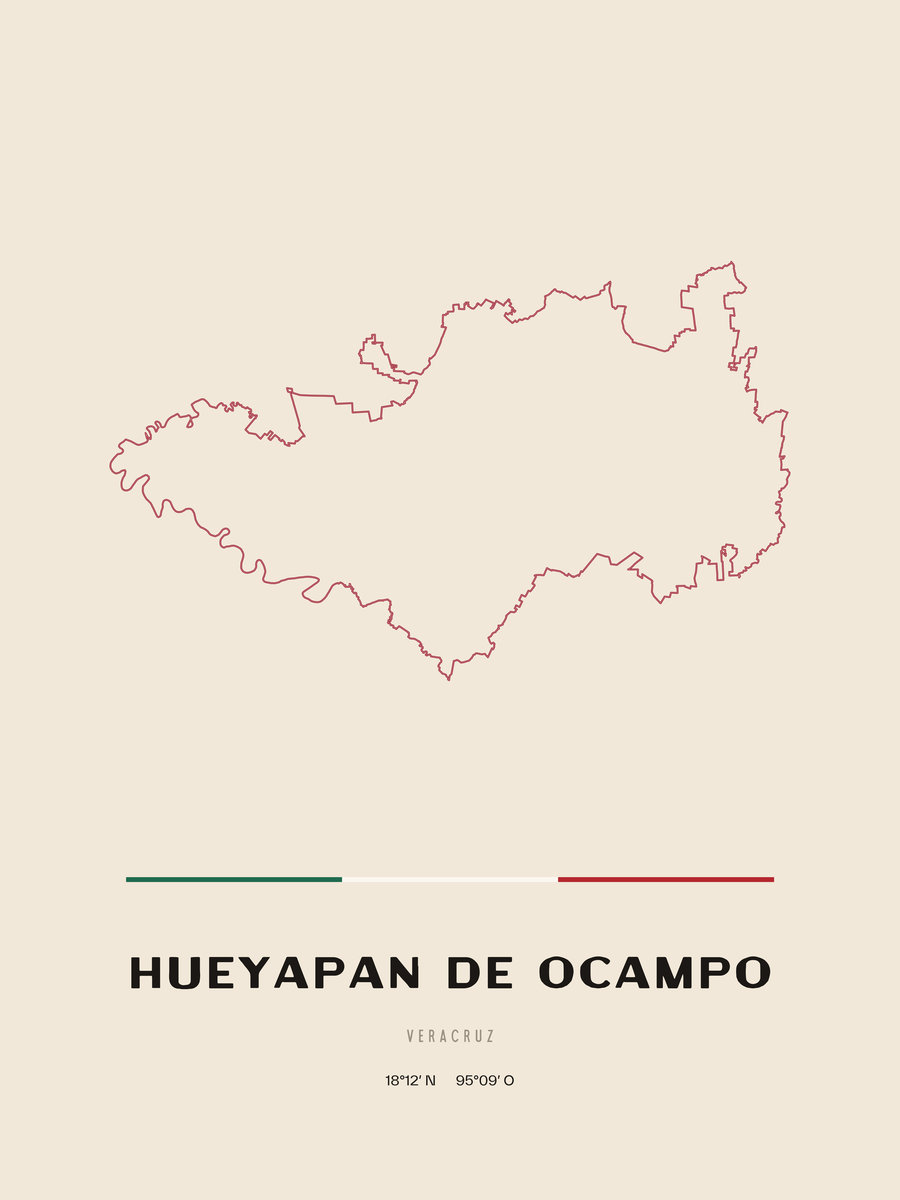Framed poster of Hueyapan de Ocampo, Veracruz.