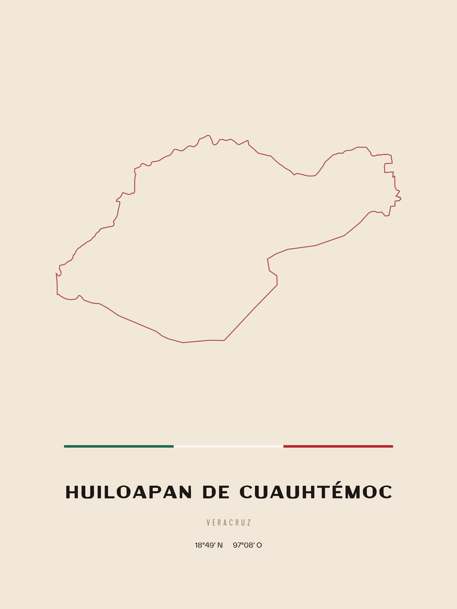 Framed poster of Huiloapan de Cuauhtémoc, Veracruz.