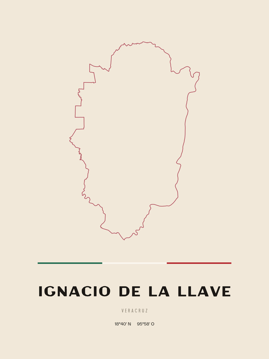 Framed poster of Ignacio de la Llave, Veracruz.