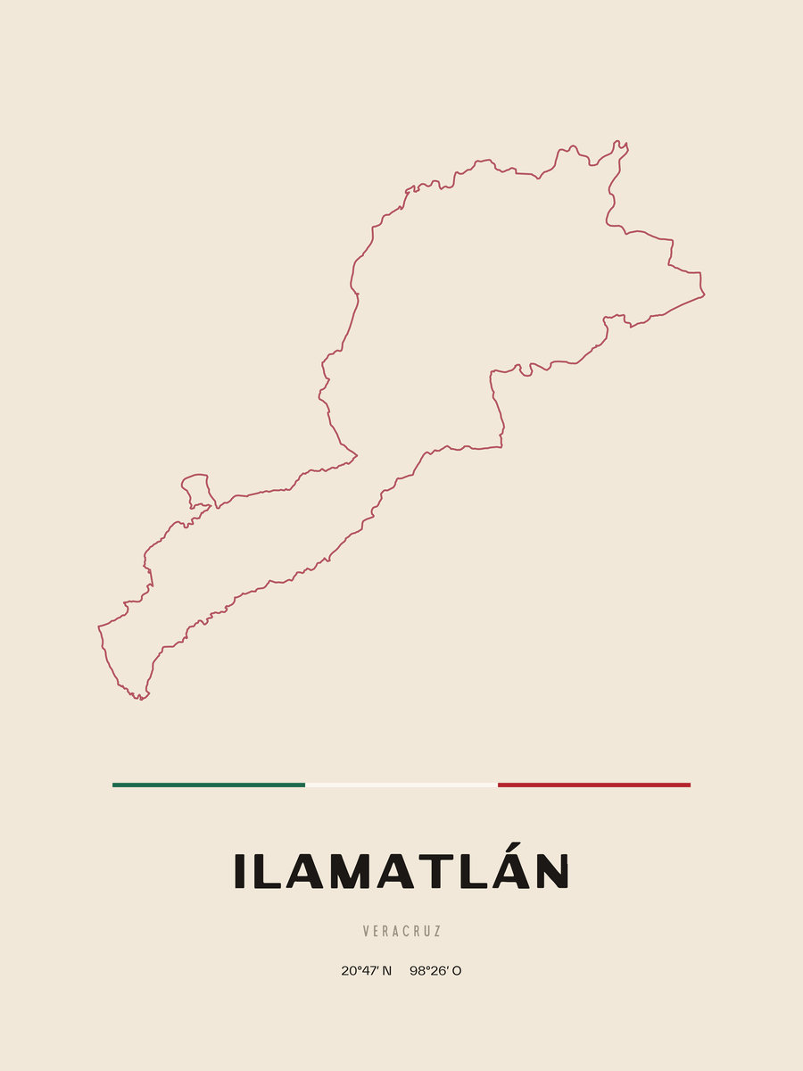 Framed poster of Ilamatlán, Veracruz.