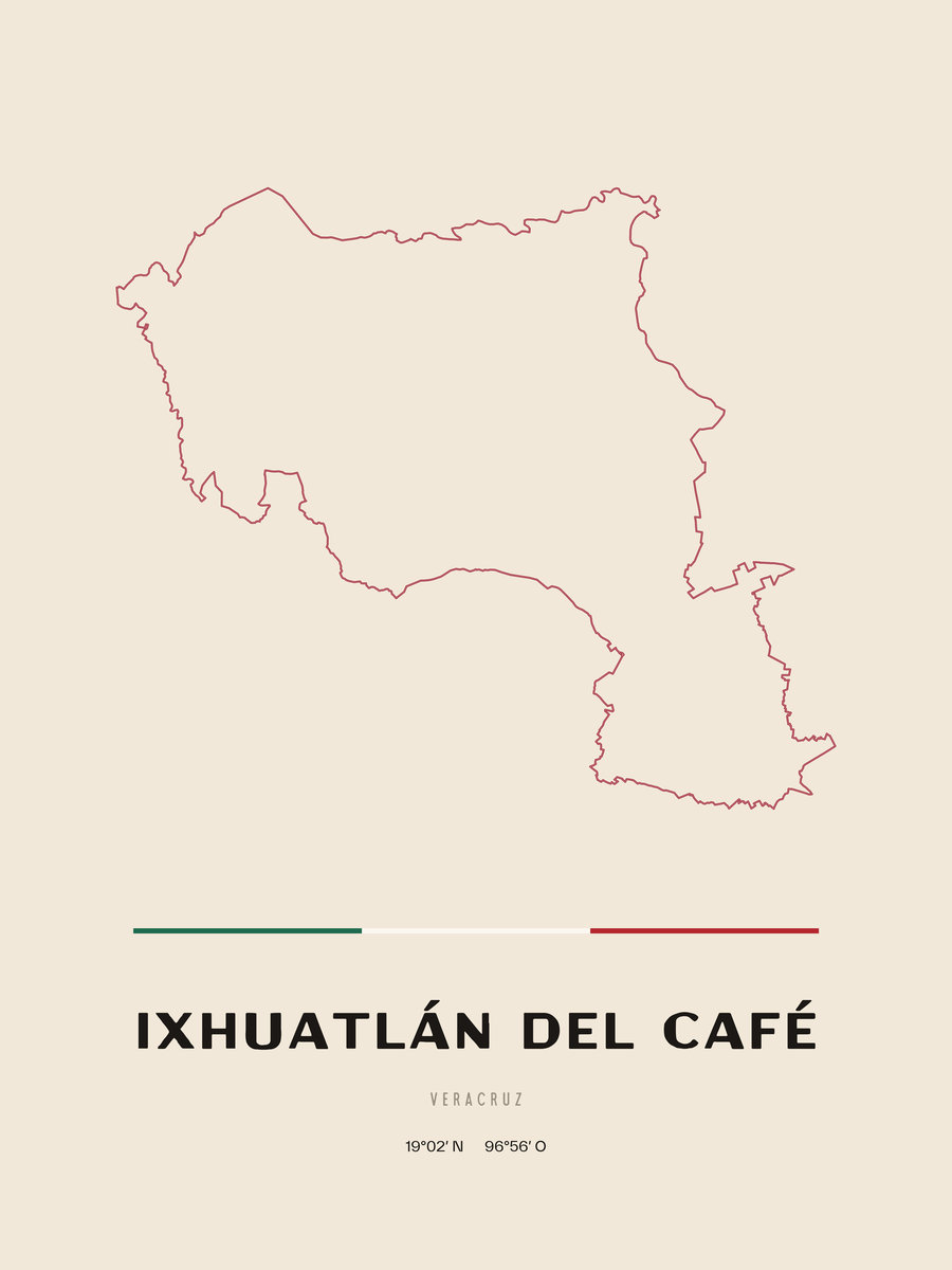 Framed poster of Ixhuatlán del Café, Veracruz.